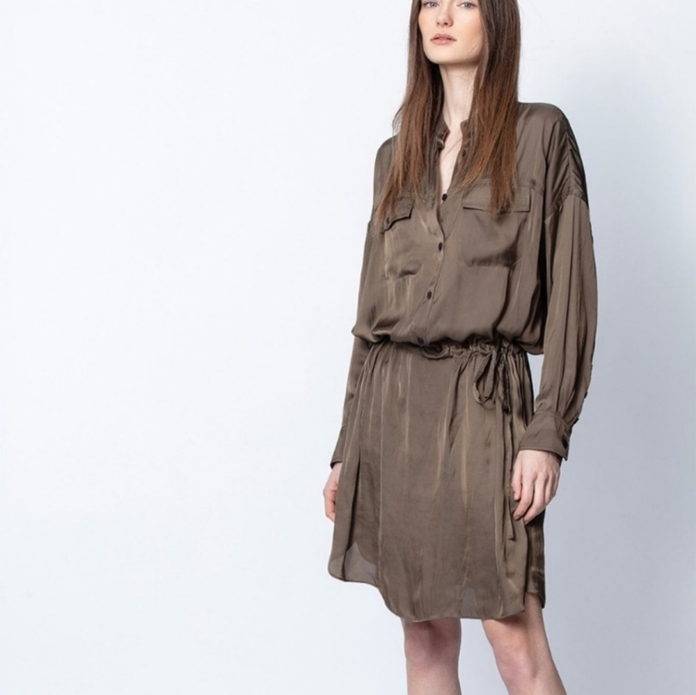 ZADIG & VOLTAIRE Romeo Satin Robe Dress. - Picture 6 of 16